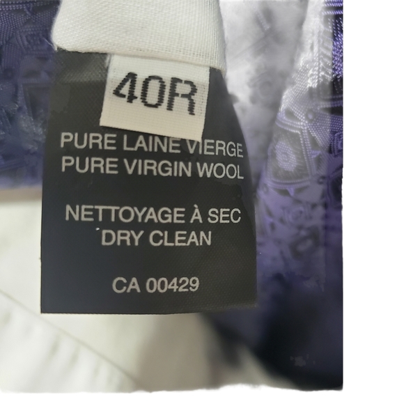 Tessuto Italiano Wool Suit 40 Reg x 36 Grey Baby Blue Chalkstripe - Picture 9 of 9